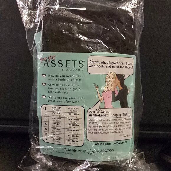 NWT Spanx Assets - Ankle Length Shaping Tights - Black (2) - Picture 6 of 6